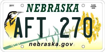 NE license plate AFT270