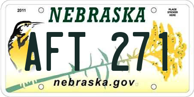 NE license plate AFT271