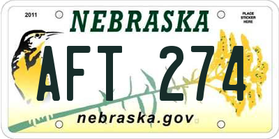 NE license plate AFT274