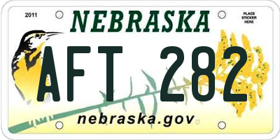 NE license plate AFT282