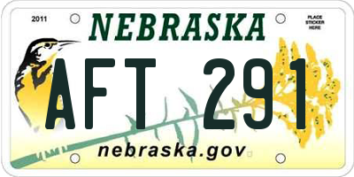 NE license plate AFT291