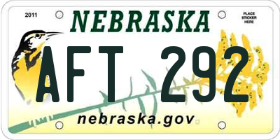 NE license plate AFT292