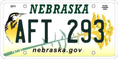 NE license plate AFT293