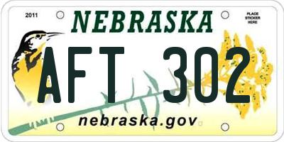 NE license plate AFT302