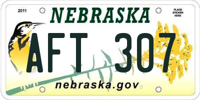 NE license plate AFT307
