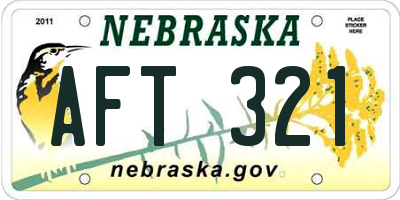 NE license plate AFT321
