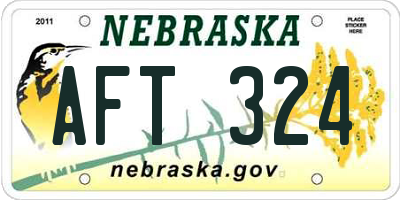 NE license plate AFT324
