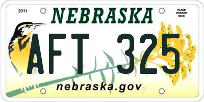 NE license plate AFT325