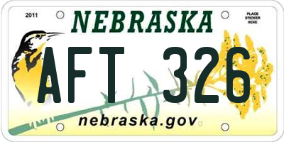NE license plate AFT326