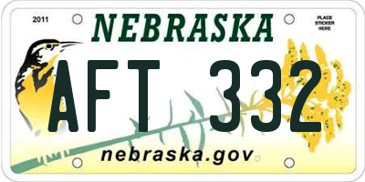 NE license plate AFT332