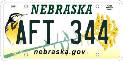 NE license plate AFT344