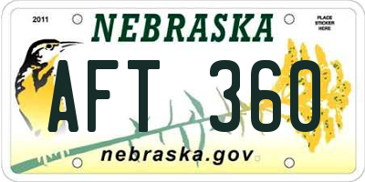 NE license plate AFT360