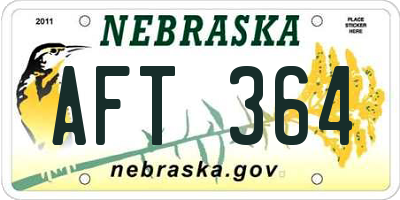 NE license plate AFT364