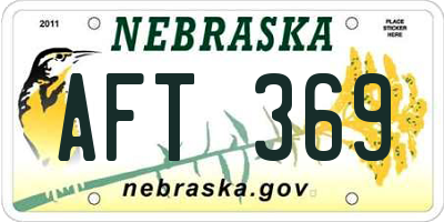 NE license plate AFT369