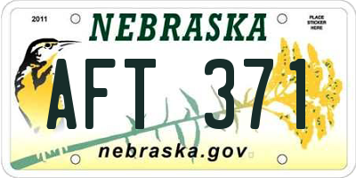 NE license plate AFT371