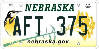 NE license plate AFT375