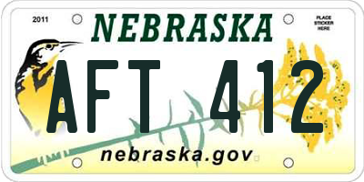 NE license plate AFT412