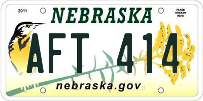 NE license plate AFT414