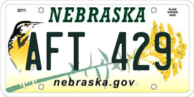 NE license plate AFT429
