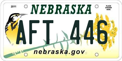 NE license plate AFT446