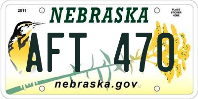 NE license plate AFT470