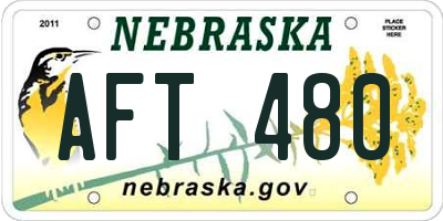 NE license plate AFT480