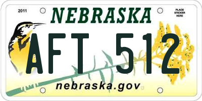 NE license plate AFT512