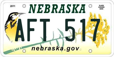 NE license plate AFT517