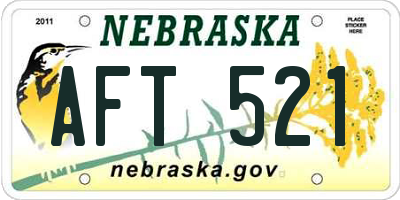 NE license plate AFT521