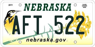 NE license plate AFT522
