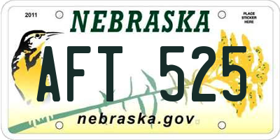 NE license plate AFT525
