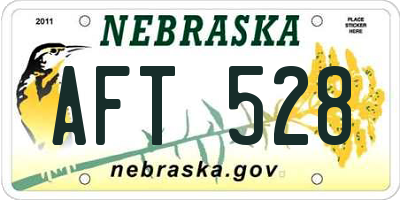 NE license plate AFT528