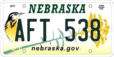 NE license plate AFT538