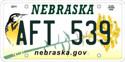 NE license plate AFT539