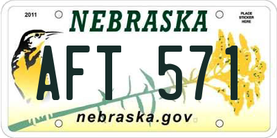 NE license plate AFT571