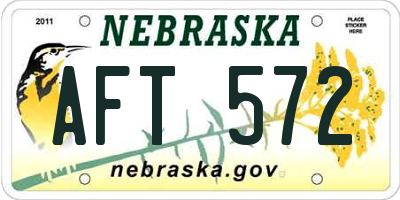 NE license plate AFT572