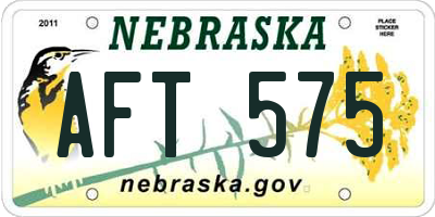 NE license plate AFT575