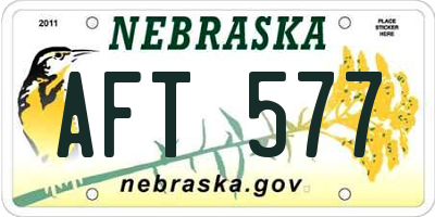 NE license plate AFT577