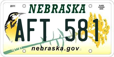 NE license plate AFT581