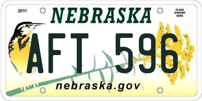 NE license plate AFT596