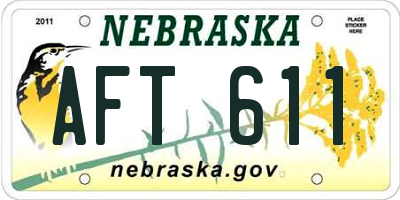 NE license plate AFT611