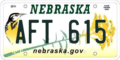 NE license plate AFT615