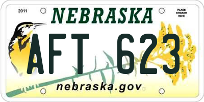 NE license plate AFT623