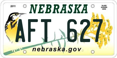 NE license plate AFT627