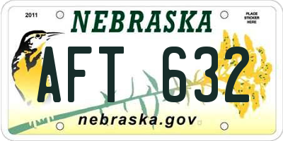 NE license plate AFT632
