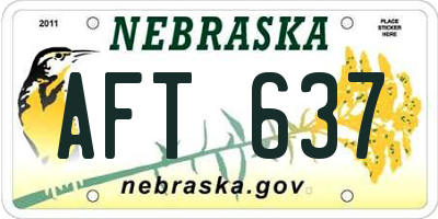 NE license plate AFT637