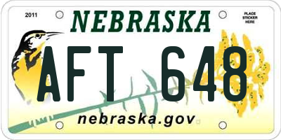 NE license plate AFT648