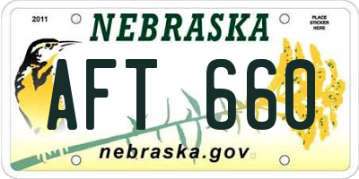 NE license plate AFT660