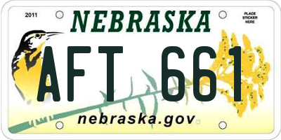 NE license plate AFT661