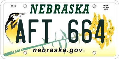 NE license plate AFT664